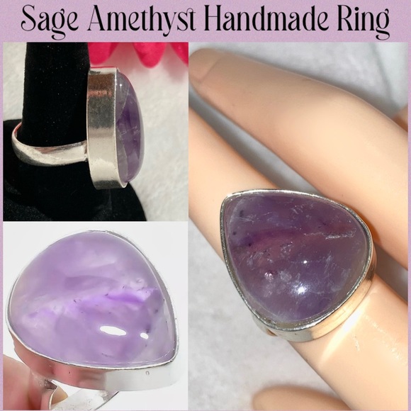 Exquisite Sage Amethyst Handmade Minimalist Ring - Picture 1 of 6